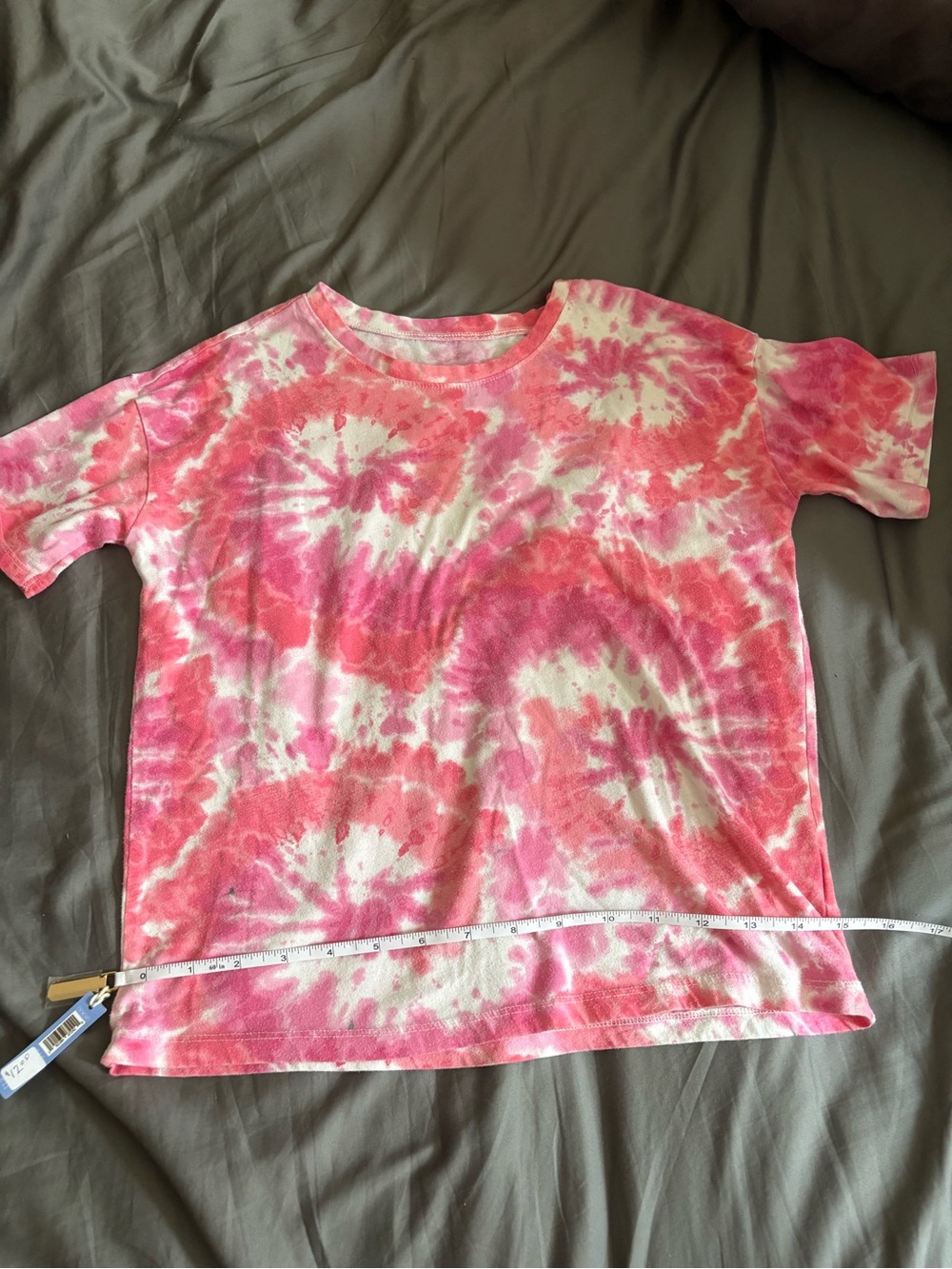 Place Pink and White Tie-Dye Short Sleeve Tee